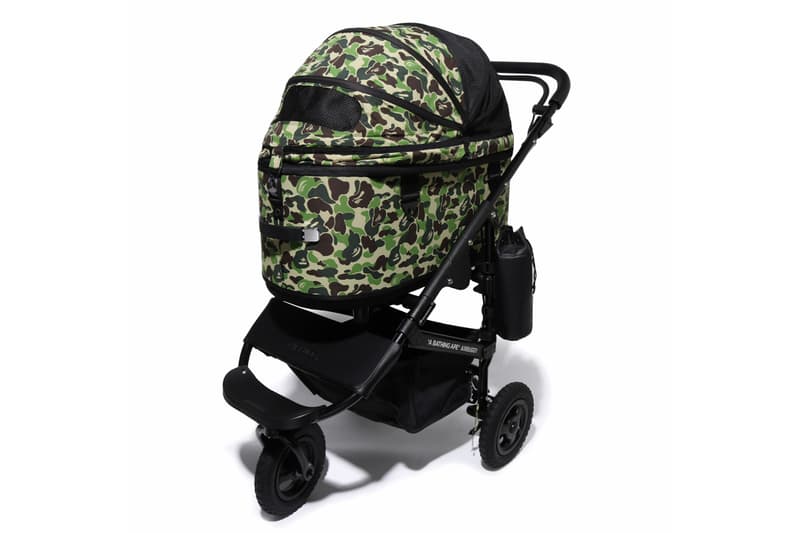 BAPE Teams up With AIRBUGGY This Christmas for New Pet Stroller reimagining bape iconic ABC camo pattern medium sized dogs pets breeds