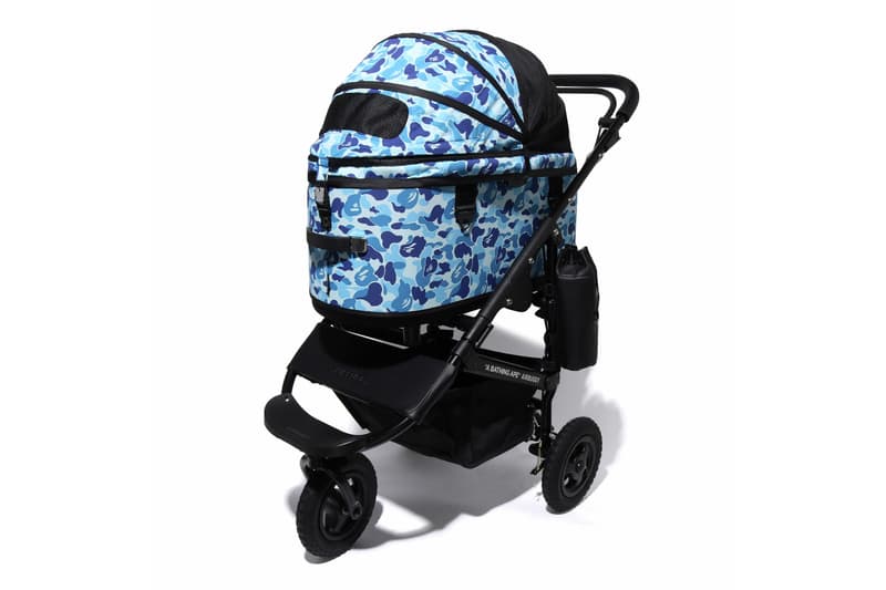 BAPE Teams up With AIRBUGGY This Christmas for New Pet Stroller reimagining bape iconic ABC camo pattern medium sized dogs pets breeds