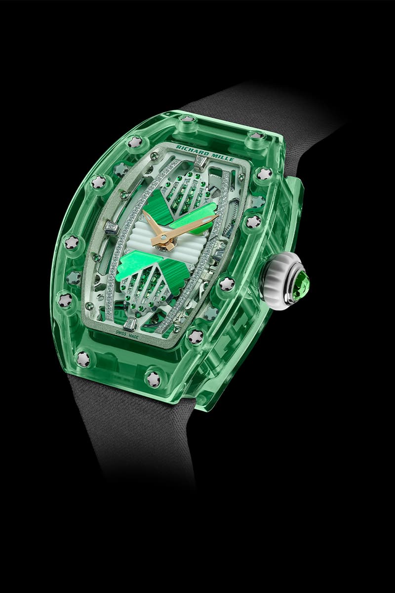 Richard Mille Releases Limited Edition 07-02 Automatic Sapphire Collection technicolor eleganc colored sapphire gem-set pink sapphire, lilac sapphire, green sapphire and gem-set green sapphire