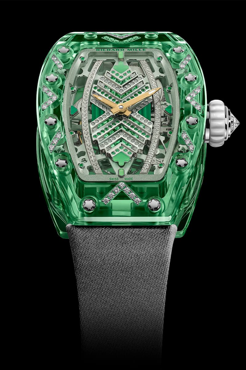 Richard Mille Releases Limited Edition 07-02 Automatic Sapphire Collection technicolor eleganc colored sapphire gem-set pink sapphire, lilac sapphire, green sapphire and gem-set green sapphire