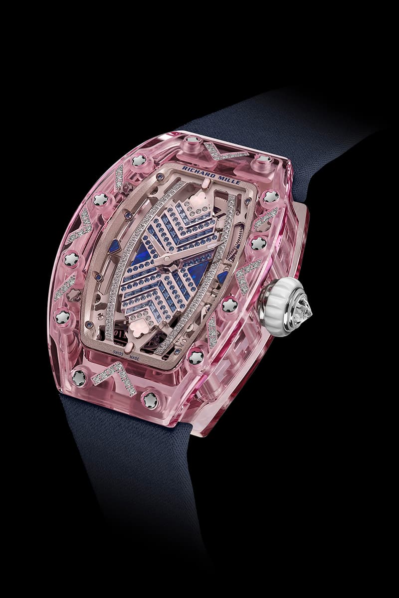 Richard Mille Releases Limited Edition 07-02 Automatic Sapphire Collection technicolor eleganc colored sapphire gem-set pink sapphire, lilac sapphire, green sapphire and gem-set green sapphire