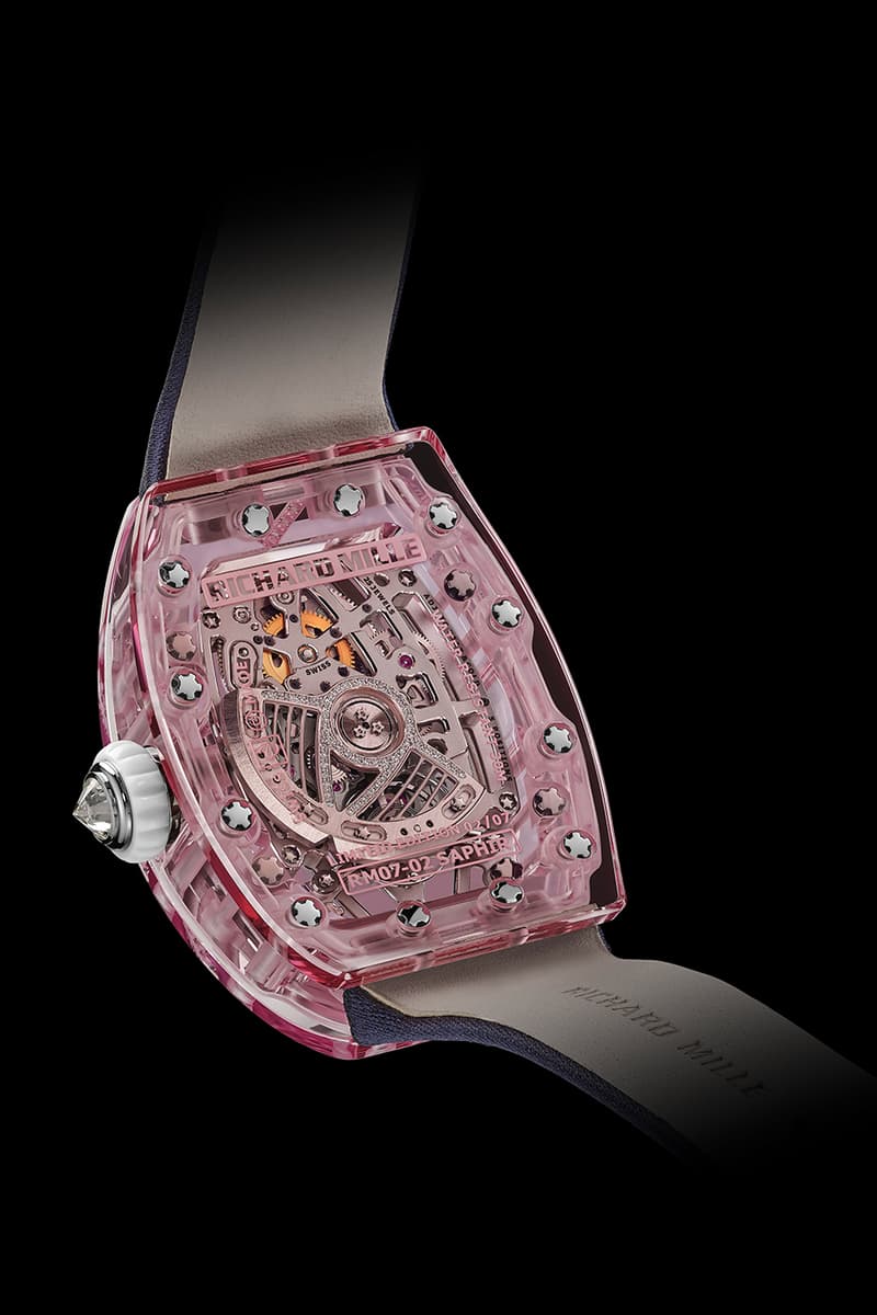 Richard Mille Releases Limited Edition 07-02 Automatic Sapphire Collection technicolor eleganc colored sapphire gem-set pink sapphire, lilac sapphire, green sapphire and gem-set green sapphire