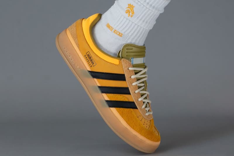 First Look at the Bad Bunny x adidas Gazelle Indoor Yellow Sample release info drop sl72 adizero samba drop san juan lionel messi collab duo