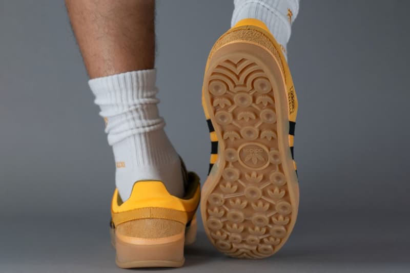 First Look at the Bad Bunny x adidas Gazelle Indoor Yellow Sample release info drop sl72 adizero samba drop san juan lionel messi collab duo