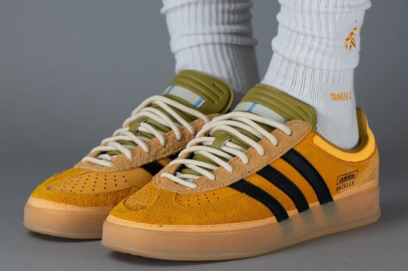 First Look at the Bad Bunny x adidas Gazelle Indoor Yellow Sample release info drop sl72 adizero samba drop san juan lionel messi collab duo