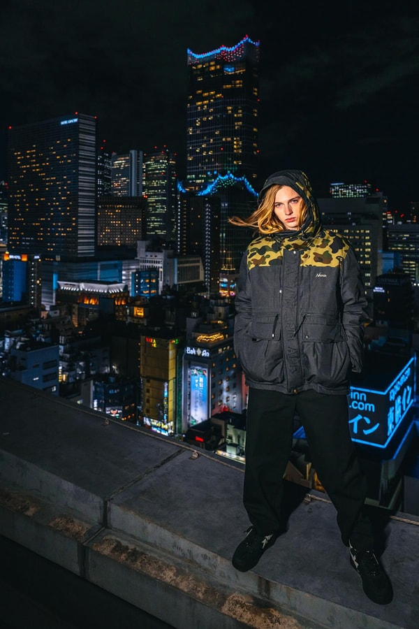 Nanga Doubles Down with BAPE Collab heads release info jacket sleeping bag camo price release info collaboration collection capsule