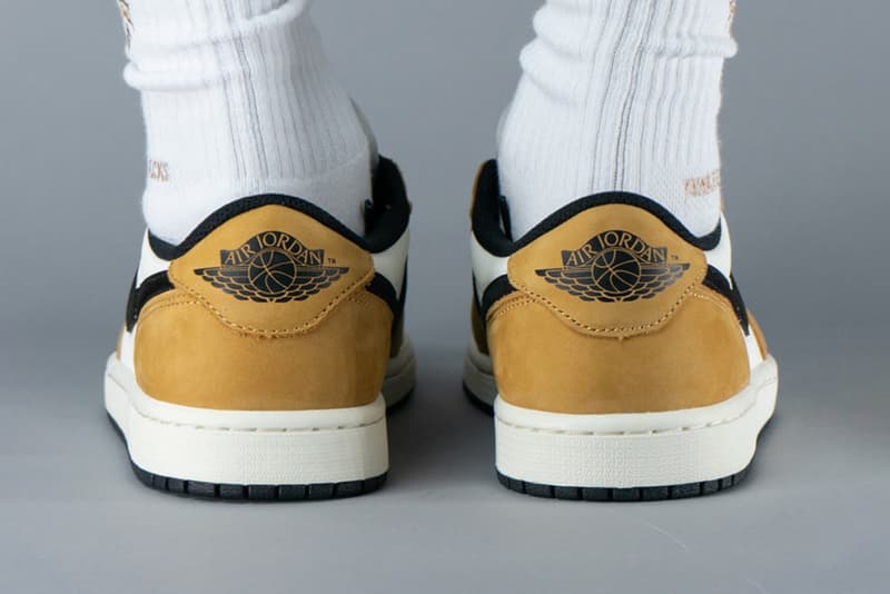 First Look at the Air Jordan 1 Low OG "Rookie of the Year" Sail/Black-Golden Harvest-Gym Red CZ0790-107 release info michael jordan brand 