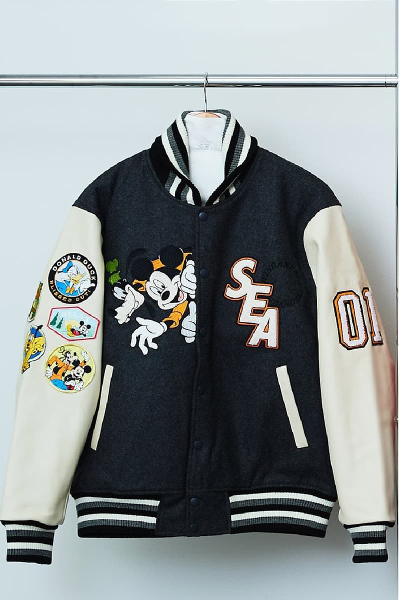 WIND AND SEA Delivers Lineup of Numbered Letterman Jackets disney collab release info drop price