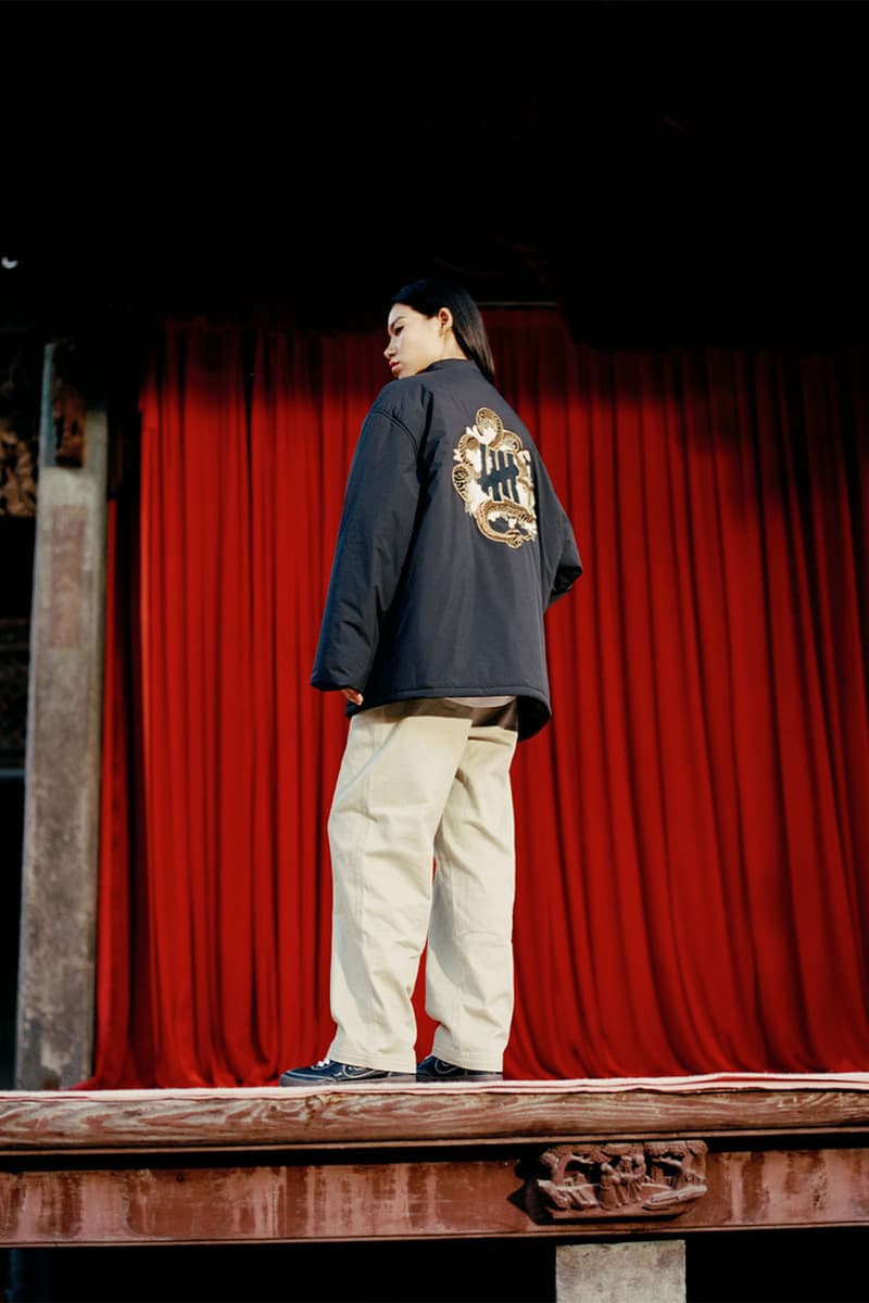 UNDEFEATED Taiwan Goes Golden in Lunar New Year Capsule release info gold snake wealth energy price jacket embroidered motif work shirt peony