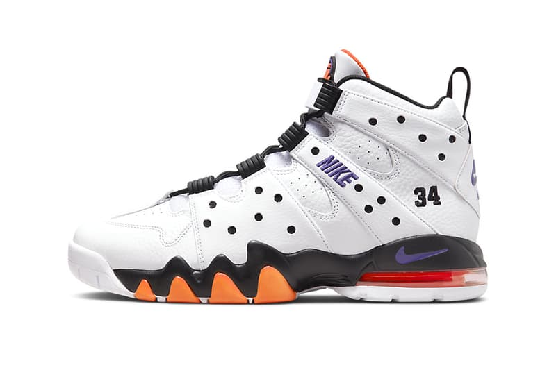 Nike Air Max2 CB 94 "Suns" DO5880-100 Release Info White/Varsity Purple-Black-Total Orange charles barkley retro high tops phoenix suns