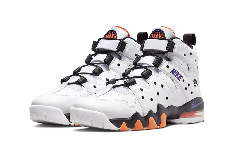 Nike Air Max2 CB 94 "Suns" DO5880-100 Release Info White/Varsity Purple-Black-Total Orange charles barkley retro high tops phoenix suns