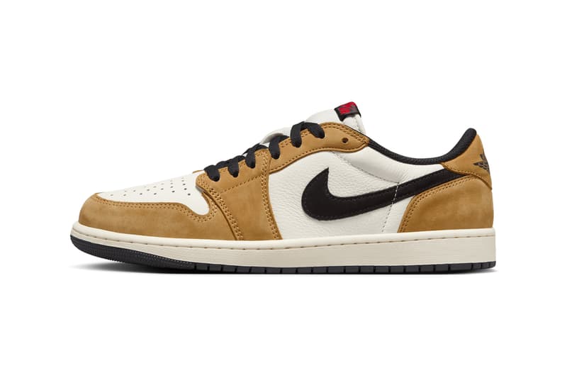 First Look at the Air Jordan 1 Low OG "Rookie of the Year" Sail/Black-Golden Harvest-Gym Red CZ0790-107 release info michael jordan brand 