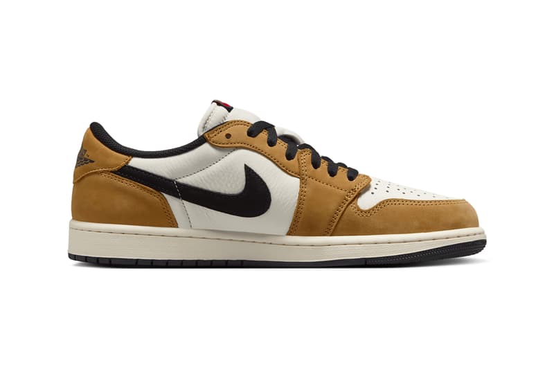 First Look at the Air Jordan 1 Low OG "Rookie of the Year" Sail/Black-Golden Harvest-Gym Red CZ0790-107 release info michael jordan brand 