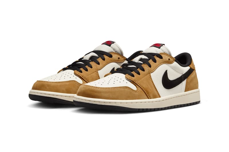First Look at the Air Jordan 1 Low OG "Rookie of the Year" Sail/Black-Golden Harvest-Gym Red CZ0790-107 release info michael jordan brand 