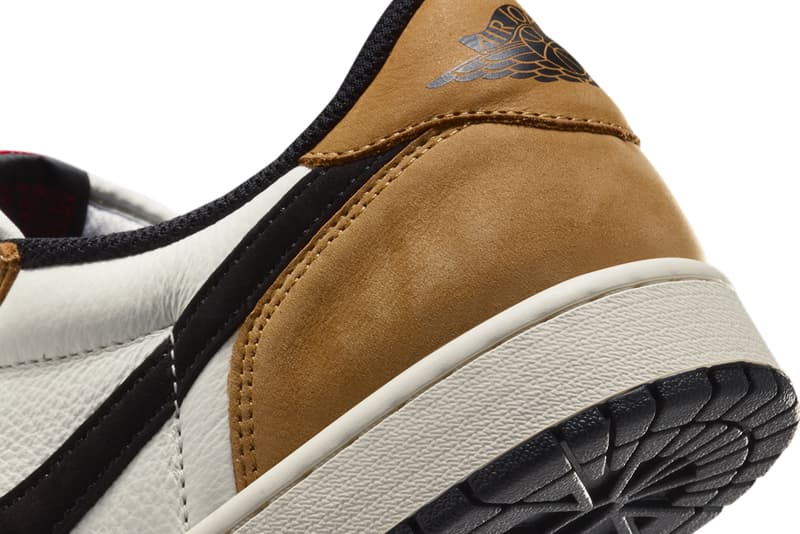 First Look at the Air Jordan 1 Low OG "Rookie of the Year" Sail/Black-Golden Harvest-Gym Red CZ0790-107 release info michael jordan brand 