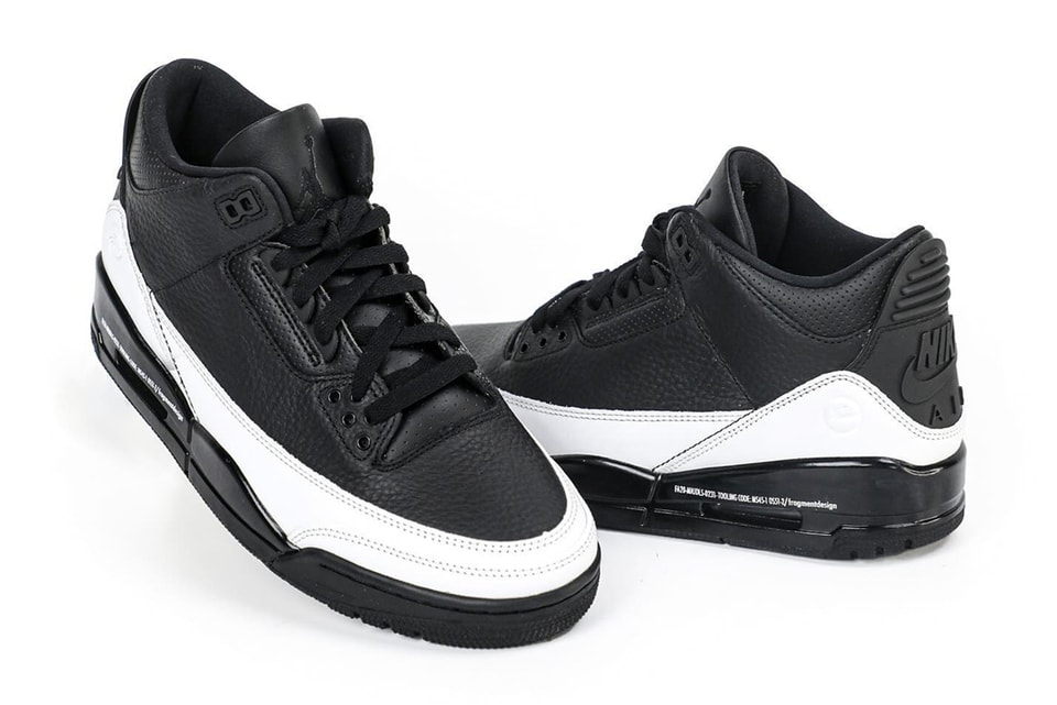 fragment design Air Jordan 3 Black White Sample Info | Hypebeast