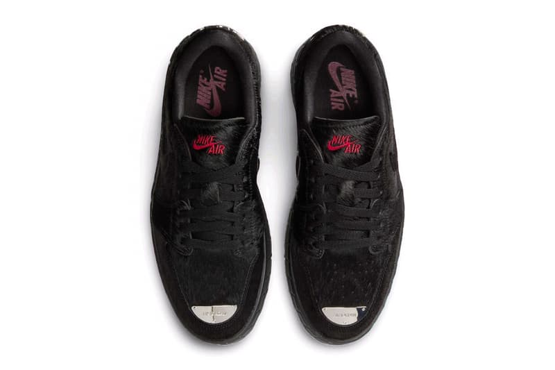 Air Jordan 1 Brooklyn Low “Black Pony” IB7210-006 Release Info Black/Black-Gym Red platform nike shoes swoosh black pony shaggy hair