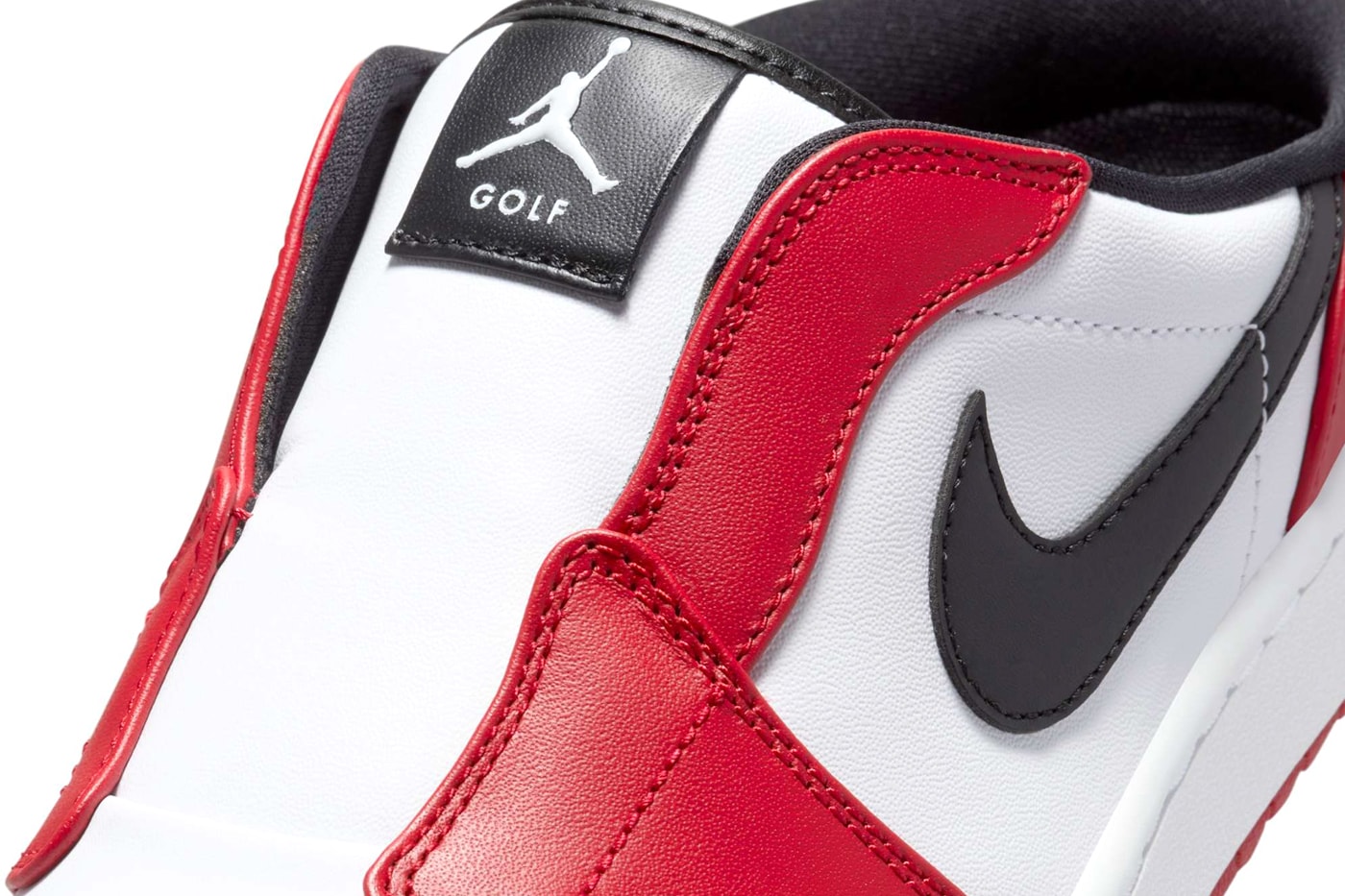 Air Jordan 1 Mule Golf "Chicago" White/Varsity Red-Black FJ1214-101 michael jordan brand hypegolf slip ons classic red white and red colors bulls