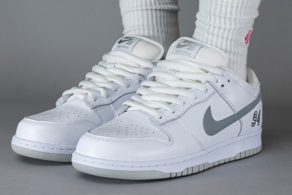 supreme nike sb dunk low white grey hq8487 100 official release date info photos price store list buying guide