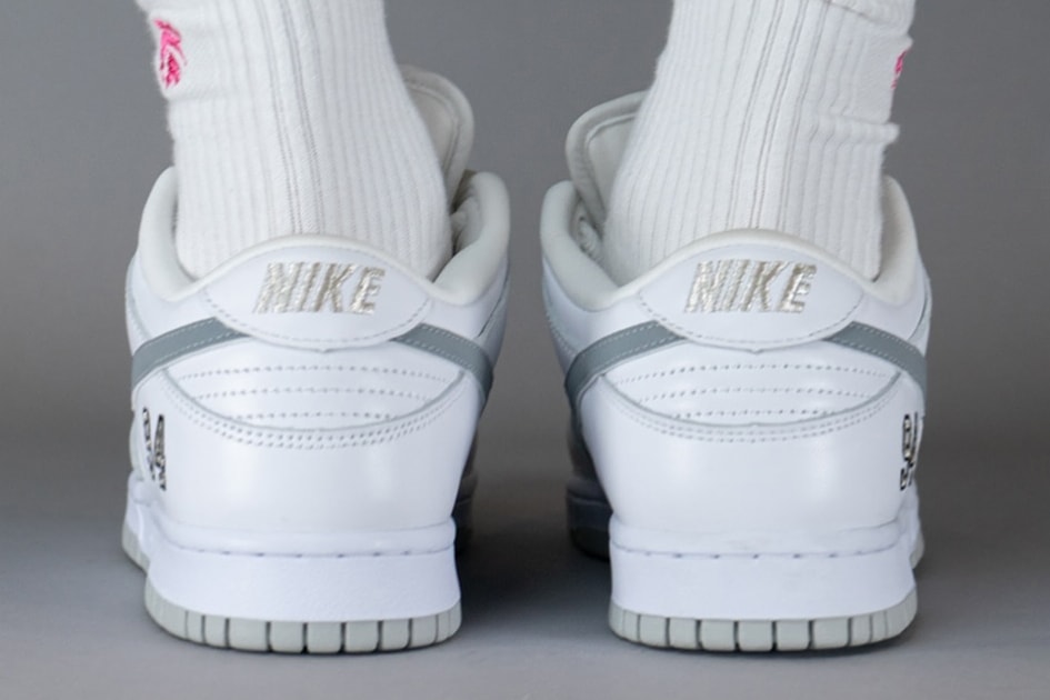 supreme nike sb dunk low white grey hq8487 100 official release date info photos price store list buying guide