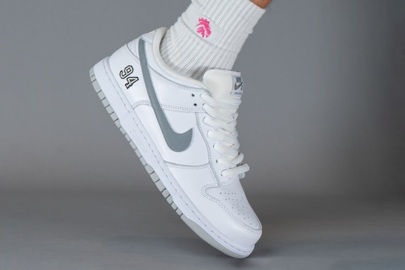 supreme nike sb dunk low white grey hq8487 100 official release date info photos price store list buying guide