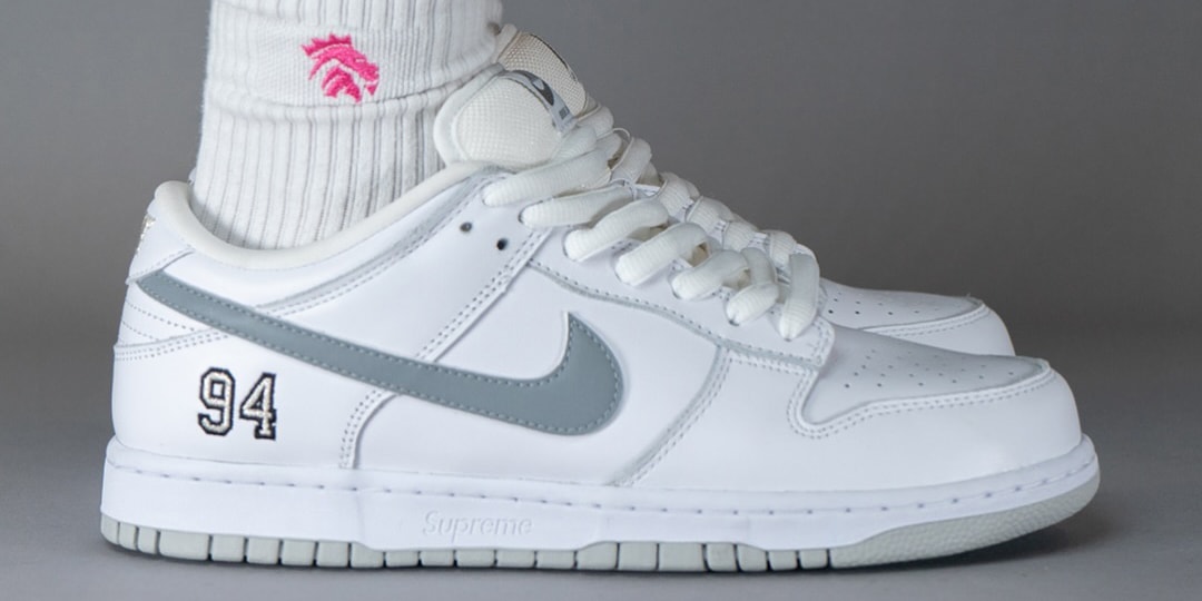 On-Foot Look at the Supreme x Nike SB Dunk Low "White"