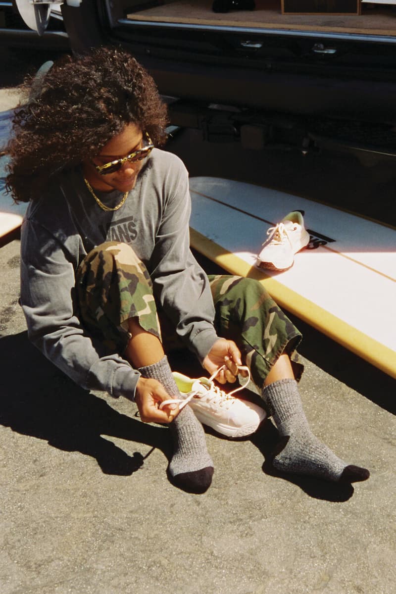 Vans Reveals Two New MTE Crosspath Colorways sneaker footwear release info otw off the wall on the way upper sustainable toe heel midsole outsole Surf team riders Chelsea Woody, Grant Noble, and Pua DeSoto.