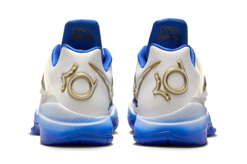 Nike KD 4 "MVP" Summit White/Hyper Royal-Metallic Gold IB3546-100 Release Info Kevin Durant money snipper phoenix suns golden state warriors nba basketball shoes