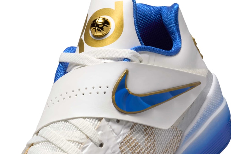 Nike KD 4 "MVP" Summit White/Hyper Royal-Metallic Gold IB3546-100 Release Info Kevin Durant money snipper phoenix suns golden state warriors nba basketball shoes