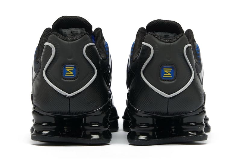 Nike Shox TL "Lyon Blue" IB7670-001 black/Varsity Maize-Metallic Silver-Lyon Blue featuristic spring soles shox pillars