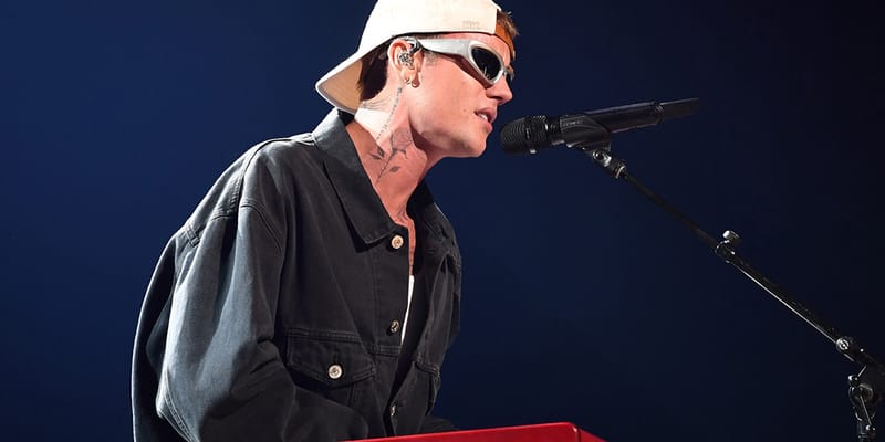Justin Bieber on stage 2025