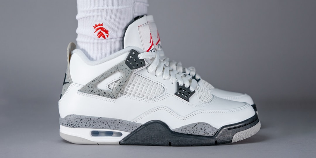 On-Foot Look at This Year's Air Jordan 4 "White Cement"