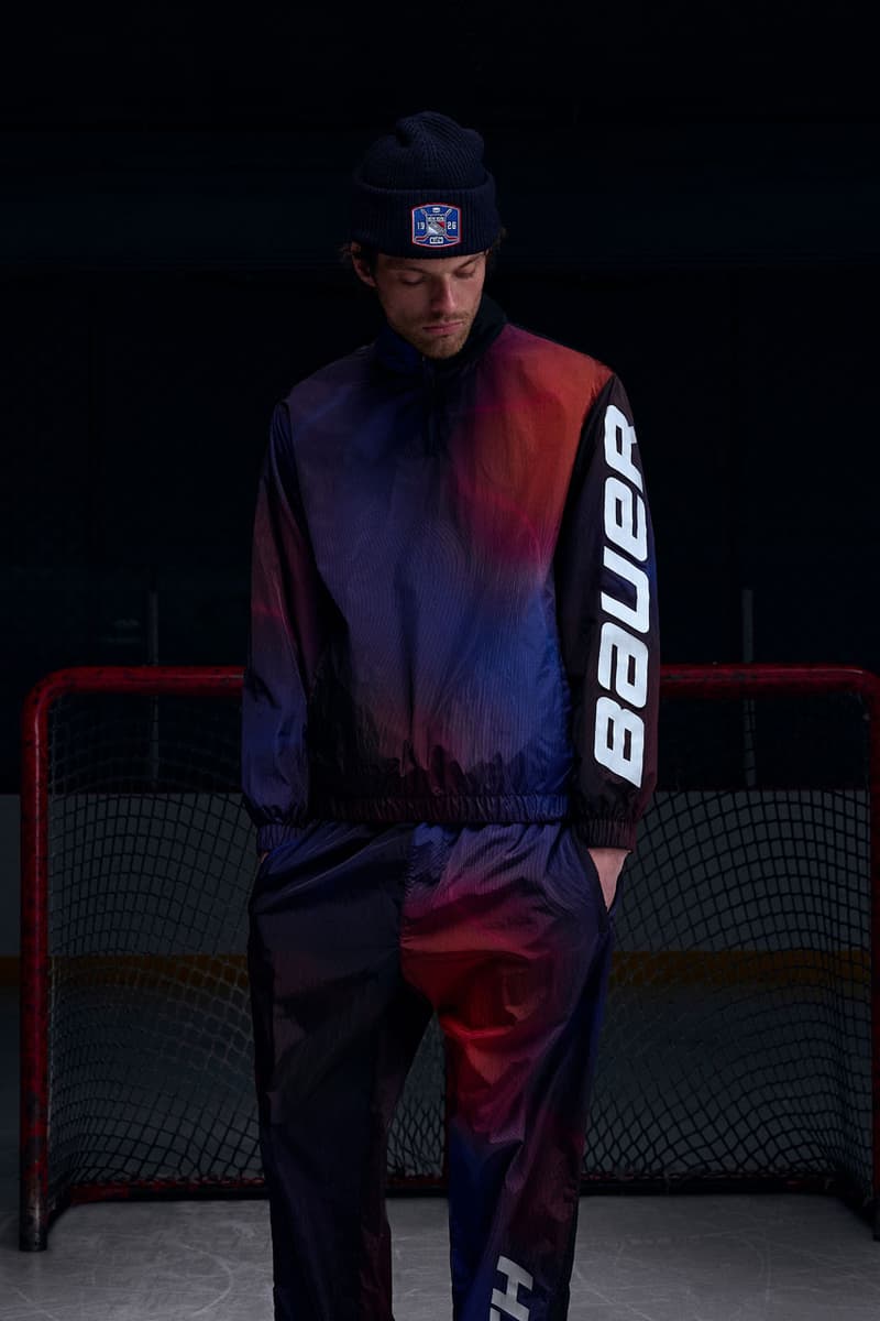 KITH Hits the Ice With the New York Rangers collab release info madison square garden Bauer, Mitchell & Ness, AVIREX and Inglasco puck jacket stick game tickets price mark messier jersey