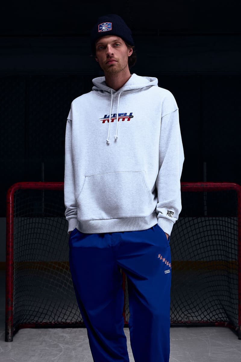 KITH Hits the Ice With the New York Rangers collab release info madison square garden Bauer, Mitchell & Ness, AVIREX and Inglasco puck jacket stick game tickets price mark messier jersey