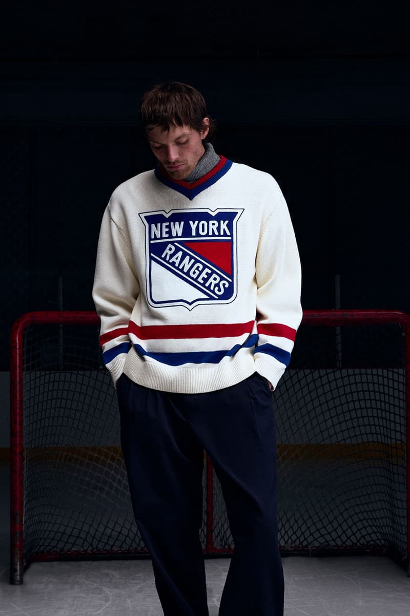 KITH Hits the Ice With the New York Rangers collab release info madison square garden Bauer, Mitchell & Ness, AVIREX and Inglasco puck jacket stick game tickets price mark messier jersey