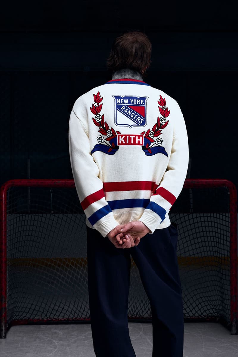 KITH Hits the Ice With the New York Rangers collab release info madison square garden Bauer, Mitchell & Ness, AVIREX and Inglasco puck jacket stick game tickets price mark messier jersey