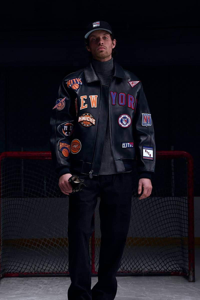 KITH Hits the Ice With the New York Rangers collab release info madison square garden Bauer, Mitchell & Ness, AVIREX and Inglasco puck jacket stick game tickets price mark messier jersey