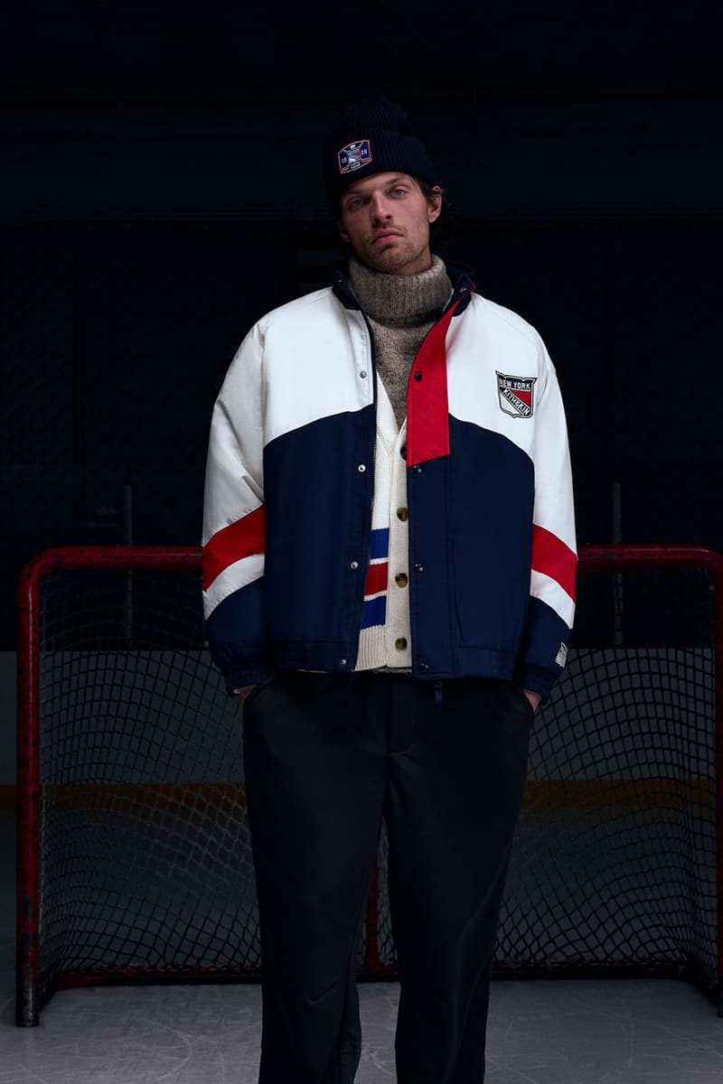 KITH Hits the Ice With the New York Rangers collab release info madison square garden Bauer, Mitchell & Ness, AVIREX and Inglasco puck jacket stick game tickets price mark messier jersey