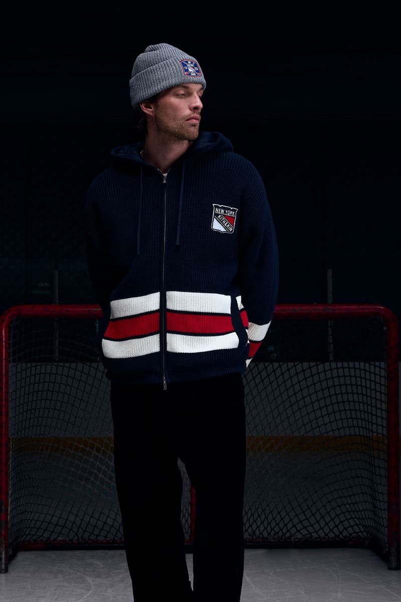 KITH Hits the Ice With the New York Rangers collab release info madison square garden Bauer, Mitchell & Ness, AVIREX and Inglasco puck jacket stick game tickets price mark messier jersey