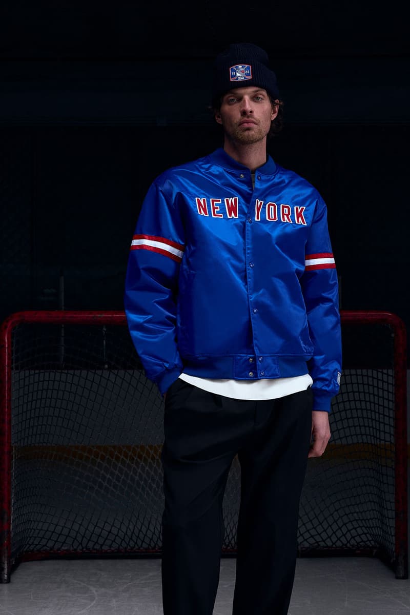 KITH Hits the Ice With the New York Rangers collab release info madison square garden Bauer, Mitchell & Ness, AVIREX and Inglasco puck jacket stick game tickets price mark messier jersey