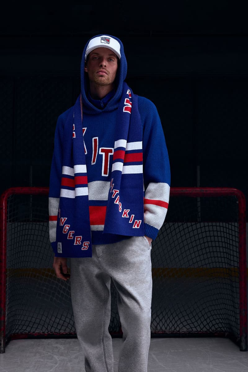 KITH Hits the Ice With the New York Rangers collab release info madison square garden Bauer, Mitchell & Ness, AVIREX and Inglasco puck jacket stick game tickets price mark messier jersey