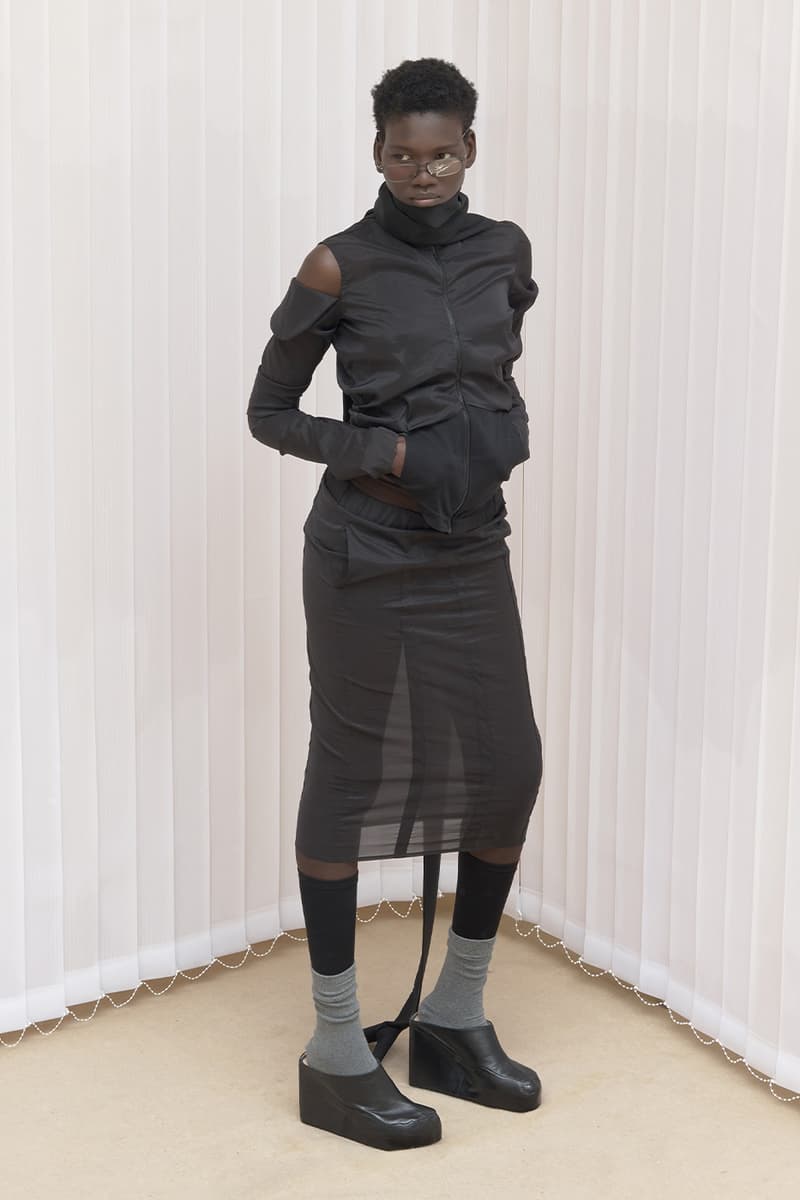 Natasha Zinko Pre-Fall 2025 Merges Corporate and Casual Silhouettes lookbook collection modern reality deconstructed hoodies signature subversive 