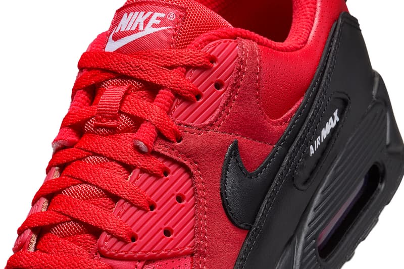 Official Look at the Nike Air Max 90 "Speed Red" Speed Red/Black-White IF0670-600 swoosh