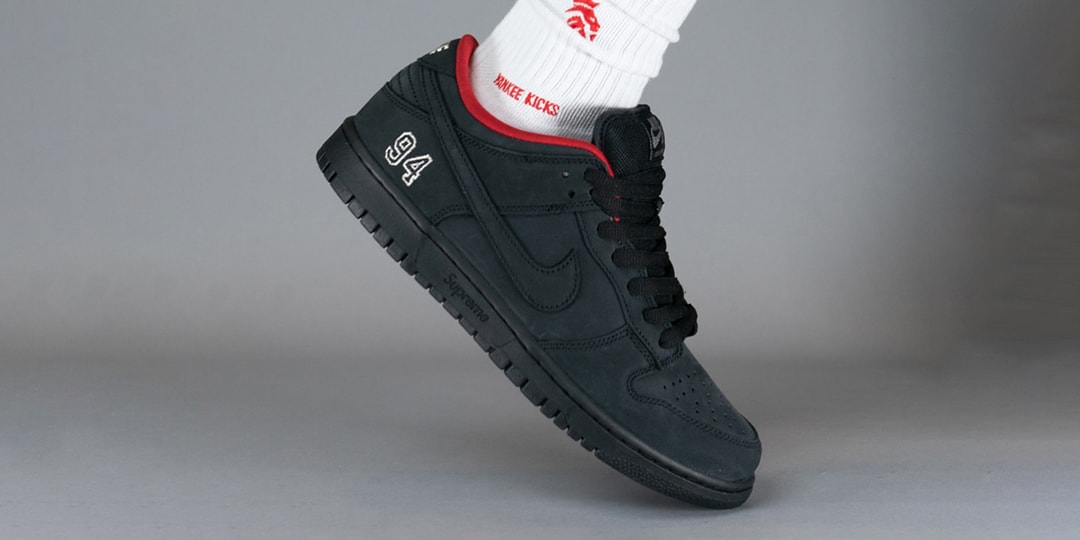 On-Foot Look at the Supreme x Nike SB Dunk Low "Black"