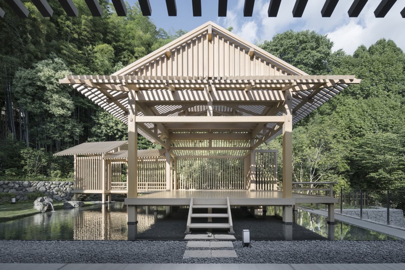 Kengo Kuma Banyan Tree Higashiyama Kyoto Hotel Architecture Japan noh stage bamboo pavilion onsen 