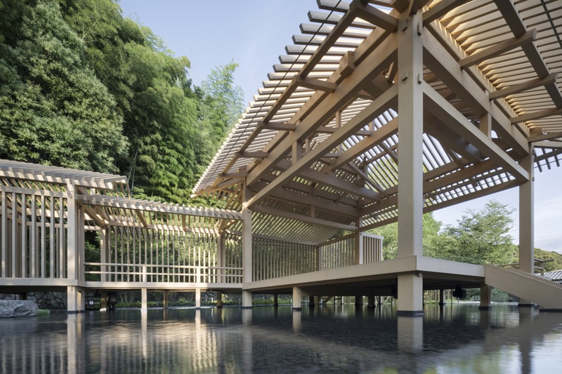 Kengo Kuma Banyan Tree Higashiyama Kyoto Hotel Architecture Japan noh stage bamboo pavilion onsen 