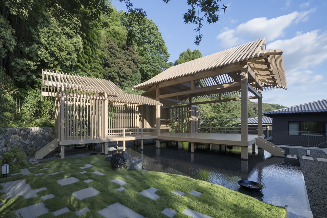 Kengo Kuma Banyan Tree Higashiyama Kyoto Hotel Architecture Japan noh stage bamboo pavilion onsen 