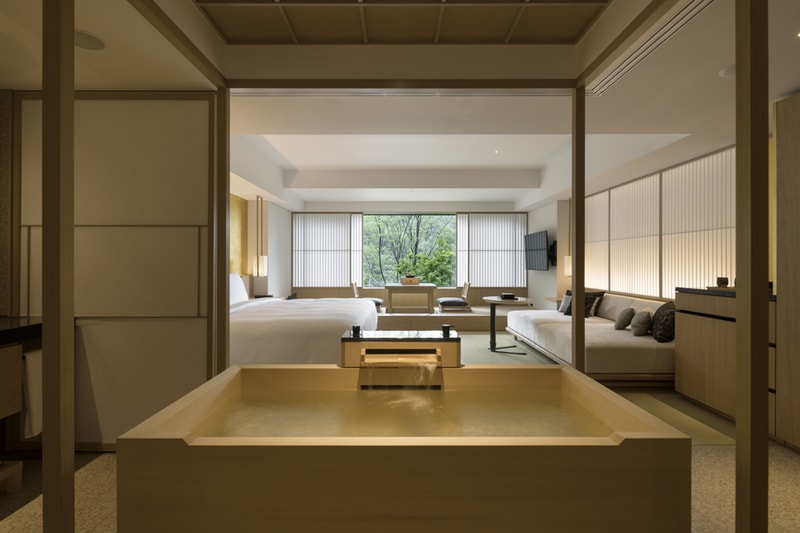 Kengo Kuma Banyan Tree Higashiyama Kyoto Hotel Architecture Japan noh stage bamboo pavilion onsen 