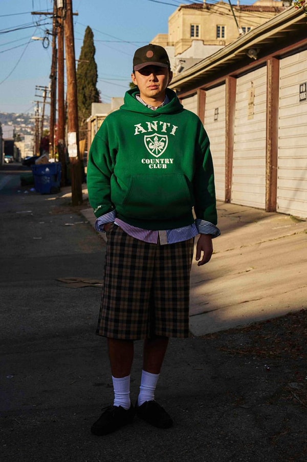 anti country club tokyo american prep ivy league collection metalwood studio cole young shirt varsity jacket hoodie shorts hat stripes checker herringbone
