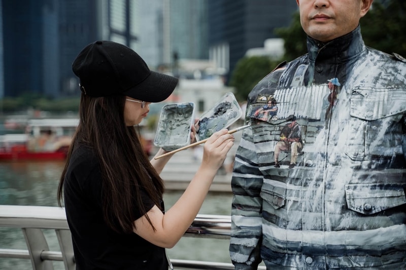Liu Bolin Hiding in Singapore Performance Singapore Art Week Artwork